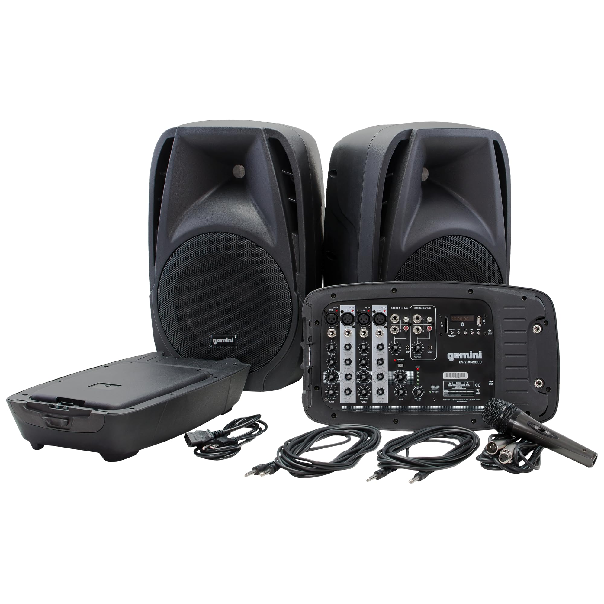 Portable PA System Ultra lightweight and extremely compact w/2-way high power passive PA speaker